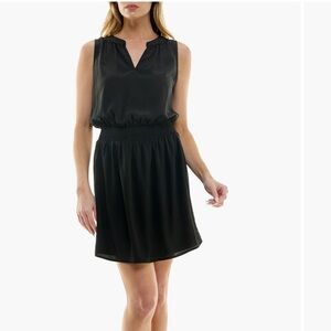 Socialite Smocked Split Neck Dress - size medium